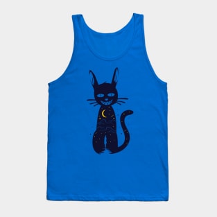 black cat and girl silhouette Tank Top